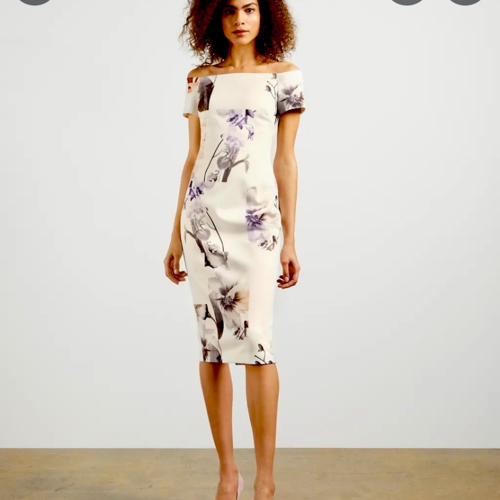 Ted Baker vanilla bodycone midi dress TB 3 or US 8